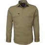 Khaki Long Sleeved Closed Australian Work Shirt