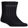 Hard Yakka Crew Five Pack Worksock - Black