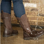 Wasserdichte Quebec-Stiefel mit Reißverschluss, mittelhoch, braun