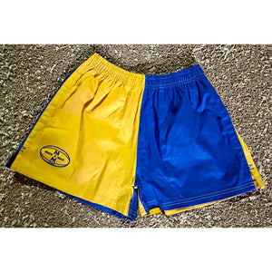 Yellow and Royal Blue Harlequin Rugby Shorts