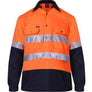 Ritemate Cotton Closed Front Long Sleeved Work Shirt with 3M tape (Non ISO 20471) - RM107VCFR