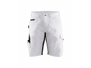 Painters shorts with stretch - White/Dark grey - 30R