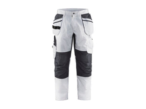 Painters Work Trousers with stretch - White/Dark grey - 30R