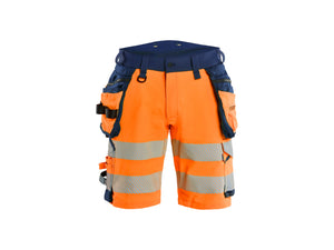 Hi-Vis shorts 4-way stretch - Orange/Navy blue - 30R