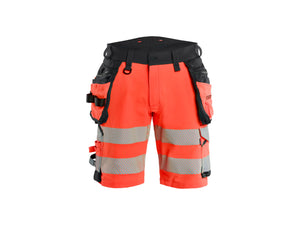 Hi-Vis shorts 4-way stretch - Red hi-vis/black - 30R