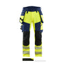 Hi-Vis Work Trousers 4-way stretch - Hi-vis yellow/navy blue - 30R