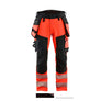 Hi-Vis Work Trousers 4-way stretch - Red hi-vis/black - 30R