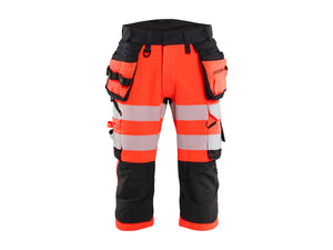 Hi-vis Pirate Work Trousers 4-way Stretch - Red hi-vis/black - 30R