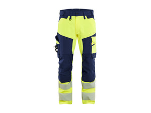 Hi-Vis Work Trousers 4-Way Stretch - Hi-vis yellow/navy blue - 30L