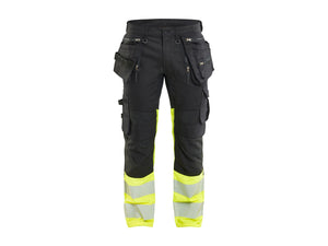 Hi-vis Work Trousers Stretch - Black/Hi-vis yellow - 30L