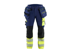 Blåkläder ToolRig™ Hi-Vis Work Trousers 4-Way Stretch - Navy blue/Hi-vis yellow - 30S