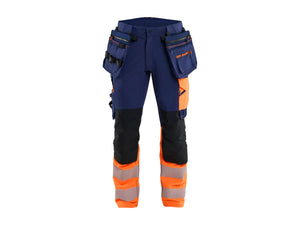 Blåkläder ToolRig™ Hi-Vis Work Trousers 4-Way Stretch - Navy blue/Orange - 30S