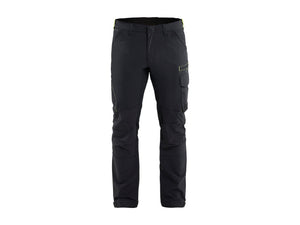 4-way-stretch service Work Trousers - Black/Hi-vis yellow - 30R