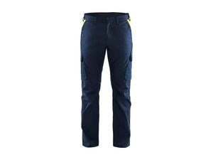 Industry Work Trousers stretch - Dark navy blue/Hi-vis yellow - 30L