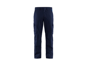 Industry Work Trousers stretch with knee pad pockets - Navy blue/Cornflower blue - 30L