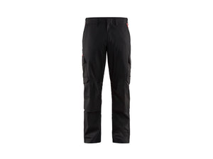 Industry Work Trousers stretch with knee pad pockets - Black/Red - 30L