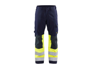 Multinorm Work Trousers - Navy blue/Hi-vis yellow - 32L