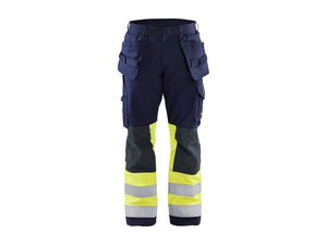 Multinorm craftsman Work Trousers - Navy blue/Hi-vis yellow - 30R