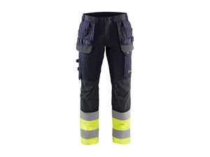 Multinorm Inherent Work Trousers with stretch - Navy blue/Hi-vis yellow - 30R