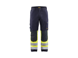 APC 2 Multinorm Inherent Work Trousers - Navy blue/Hi-vis yellow - 30R