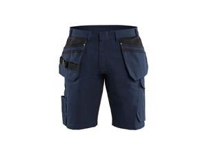 Service shorts with tool pockets - Dark navy blue/Hi-vis yellow - 30R