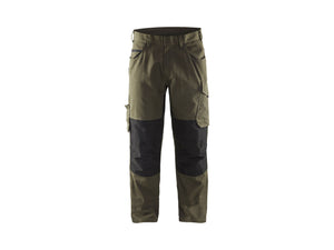 Service Work Trousers with Stretch - Dark olive green/Black - 30R