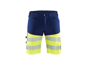 Hi-Vis shorts with stretch - Navy blue/Hi-vis yellow - 30R