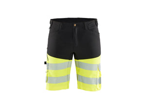 Hi-Vis shorts with stretch - Black/Hi-vis yellow - 30R