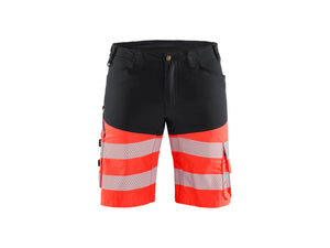 Hi-Vis shorts with stretch - Black/Red hi-vis - 30R
