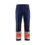 Hi-Vis Work Trousers with Stretch - Navy blue/Orange - 30L
