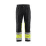 Hi-Vis Work Trousers with Stretch - Black/Hi-vis yellow - 30L