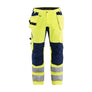 Hi-Vis Work Trousers with Stretch - Hi-vis yellow/navy blue - 30L