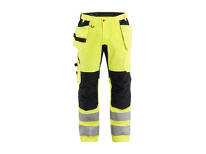 Hi-Vis Work Trousers with Stretch - Hi-vis yellow/Black - 30L