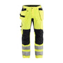 Hi-Vis Work Trousers with Stretch - Hi-vis yellow/Black - 30L