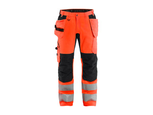 Hi-Vis Work Trousers with Stretch - Red hi-vis/black - 30L