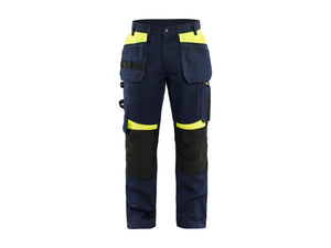 Craftsman Work Trousers - Dark navy blue/Hi-vis yellow - 30R
