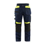 Craftsman Work Trousers - Dark navy blue/Hi-vis yellow - 30R