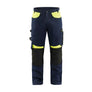 Craftsman Work Trousers - Dark navy blue/Hi-vis yellow - 30R