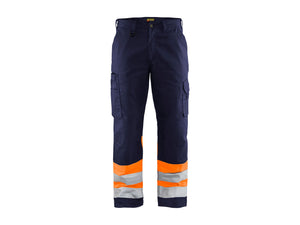 Hi-Vis Work Trousers - Navy blue/Orange - 30R