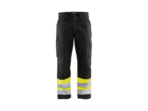 Hi-Vis Work Trousers - Black/Hi-vis yellow - 30R