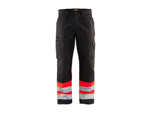 Hi-Vis Work Trousers - Black/Red hi-vis - 30R