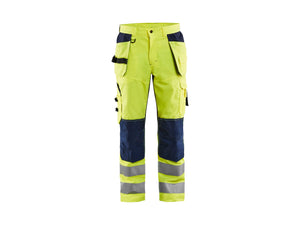 Ventilated Hi-Vis Work Trousers - Hi-vis yellow/navy blue - 30R