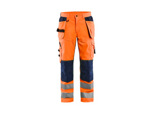 Ventilated Hi-Vis Work Trousers - Orange/Navy blue - 30R