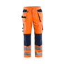 Ventilated Hi-Vis Work Trousers - Orange/Navy blue - 30R