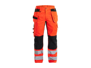 Ventilated Hi-Vis Work Trousers - Red hi-vis/black - 30R