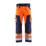 Hi-Vis Work Trousers - Orange/Navy blue - 30R