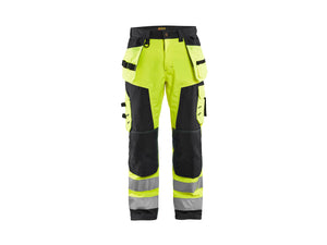 Hi-Vis Softshell craftsman Work Trousers - Hi-vis yellow/Black - 30R