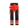 Hi-Vis Softshell craftsman Work Trousers - Red hi-vis/black - 30R