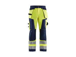 Hi-Vis craftsman Work Trousers - Hi-vis yellow/navy blue - 30R