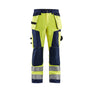 Hi-Vis craftsman Work Trousers - Hi-vis yellow/navy blue - 30R